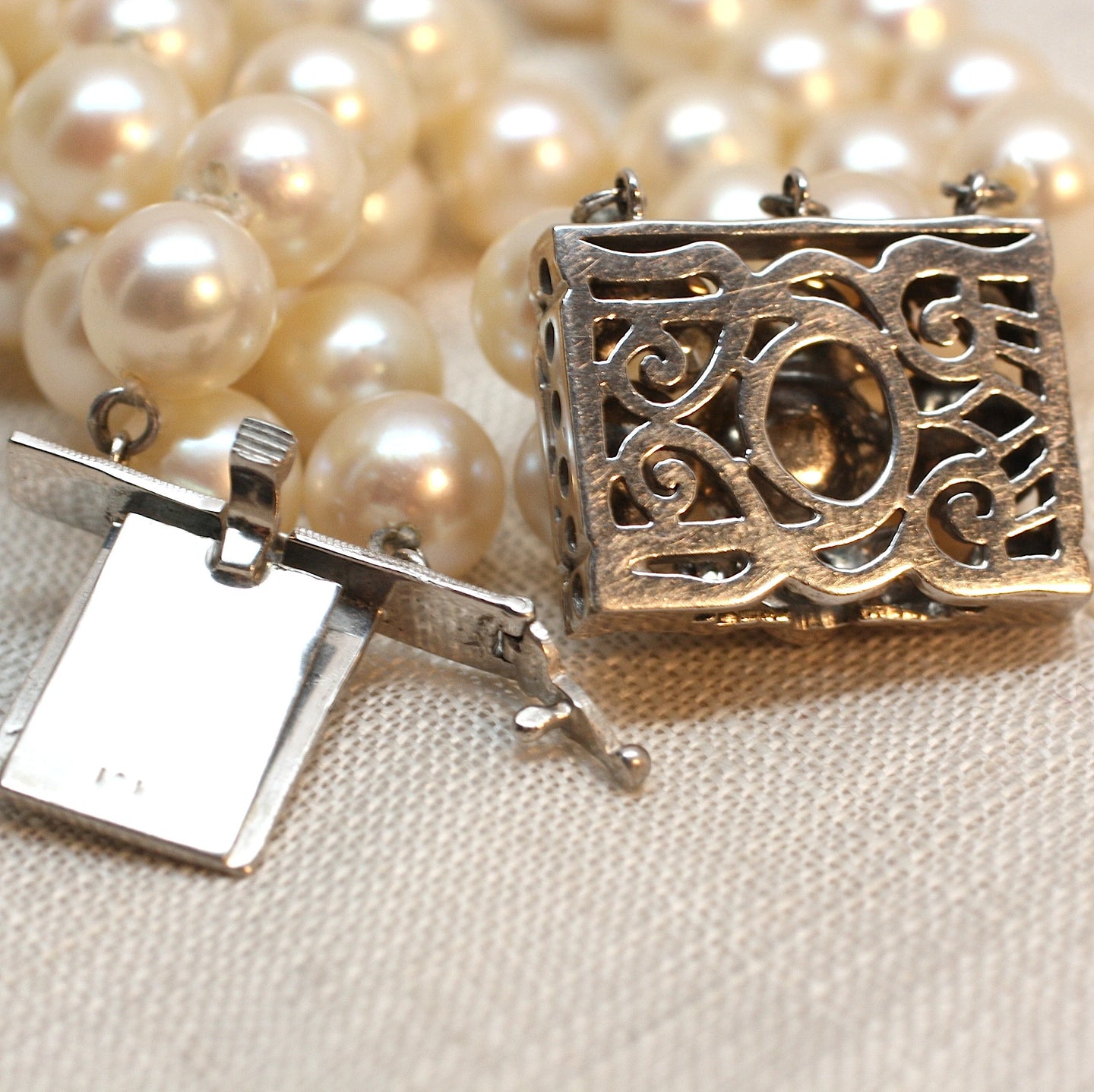 Circa 1950's 14k pearl & diamond multi-strand bracelet – Pippin Vintage