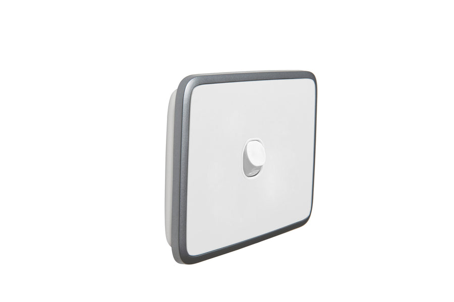 Clipsal Classic 4 Gang Push Button Light Switch With Brushed Stainless Steel Cover