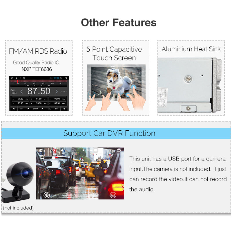 Pumpkin Single 1 Din Android 8.1 Car Radio/Stereo Octa Core 7 Inch Touchscreen with GPS Navigation Bluetooth RAM: 2GB + ROM: 32GB