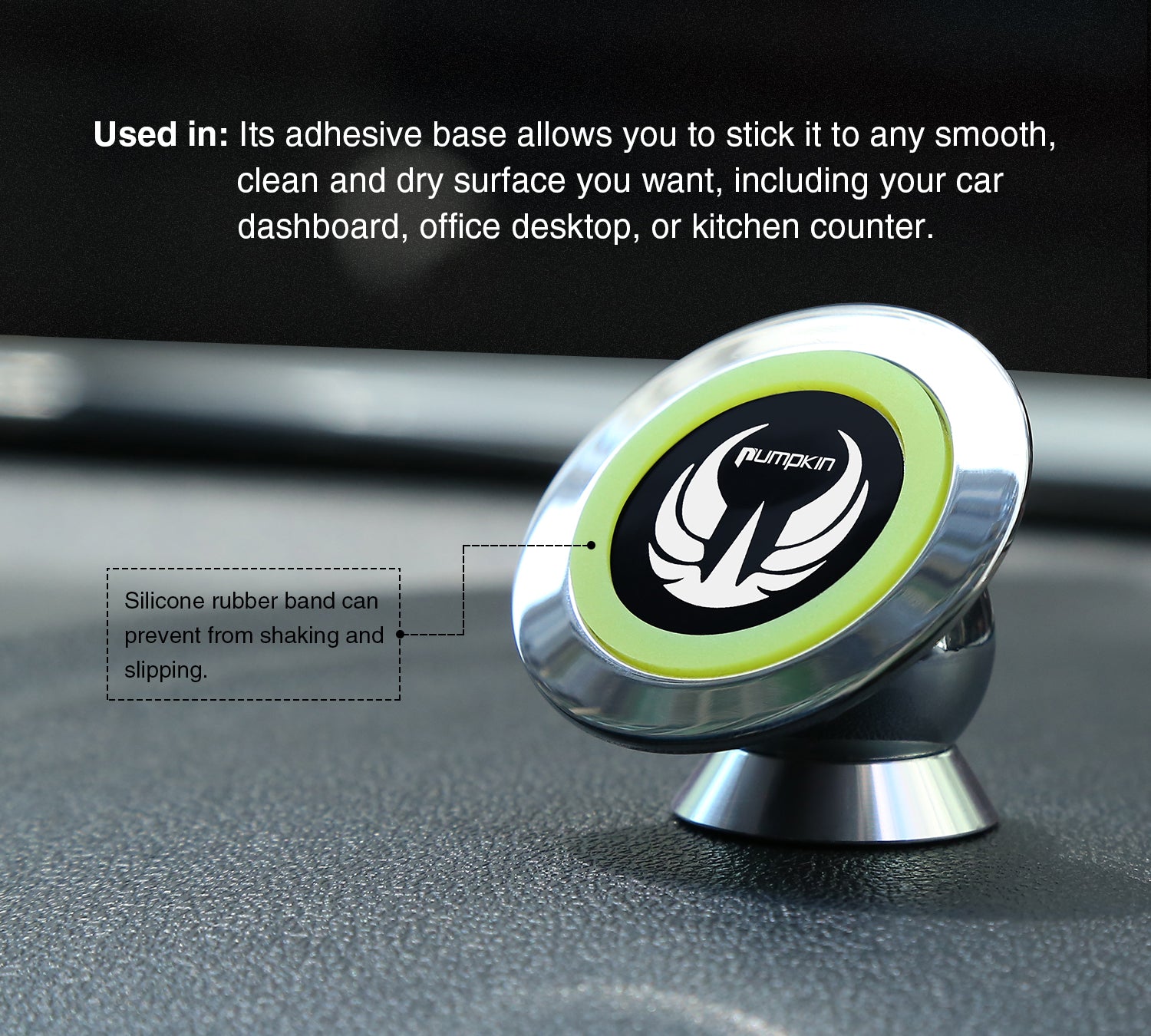 360 Degrees Magnetic Cell Phone Holder High Quality Adhesive Base for All Phone Sizes, Apple Or Android