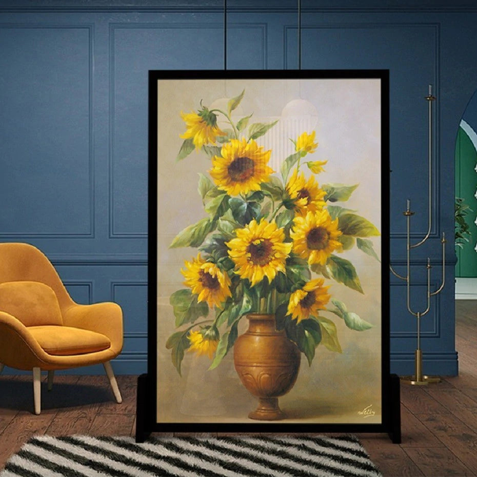 Delightful Sunflower Paintings Modern Floral Wall Art Yellow Flowers Fine Art Canvas Prints Pictures For Living Room Nordic Style Interior Decor