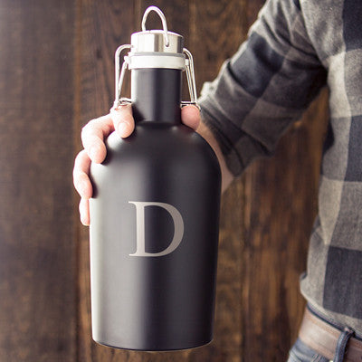 Personalized Black Stainless Steel Growler