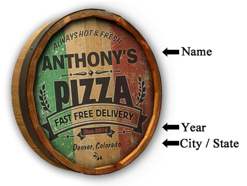 Pizza Quarter Barrel Sign