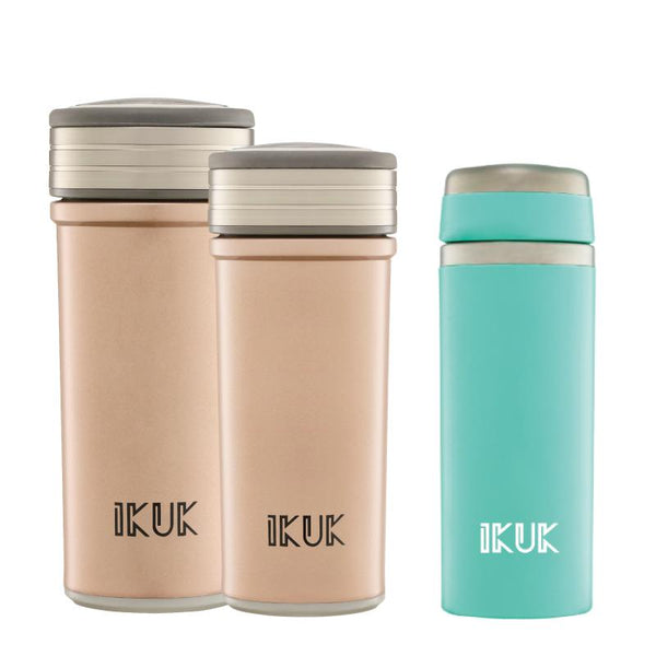 【IKUK】艾可陶瓷保溫杯-好提火把款玫瑰金色360ml+280ml送迷你隨行杯130ml