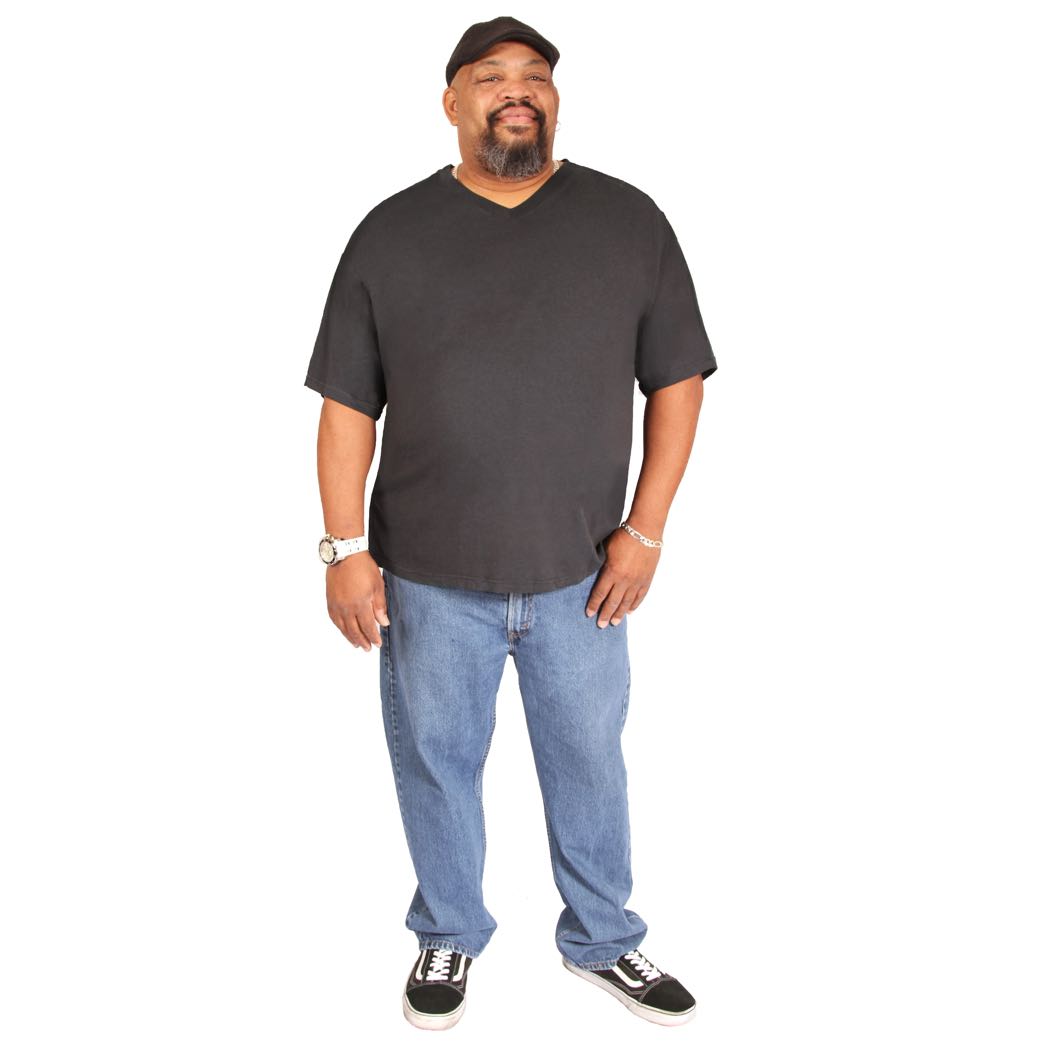 Big Boy Bamboo Tall Men's V-Neck T-Shirt in Oyster (Dark Gray)