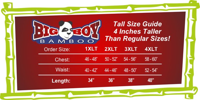 Big Boy Bamboo Tall Size Guide