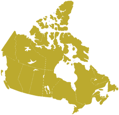 Canada gold map silouette