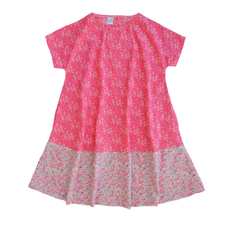 coco and wolf full skirted dress made with liberty fabric capel coral