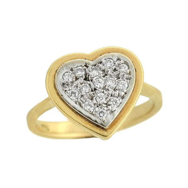 Estate 14kt Pave Diamond Heart Ring – A. Brandt + Son