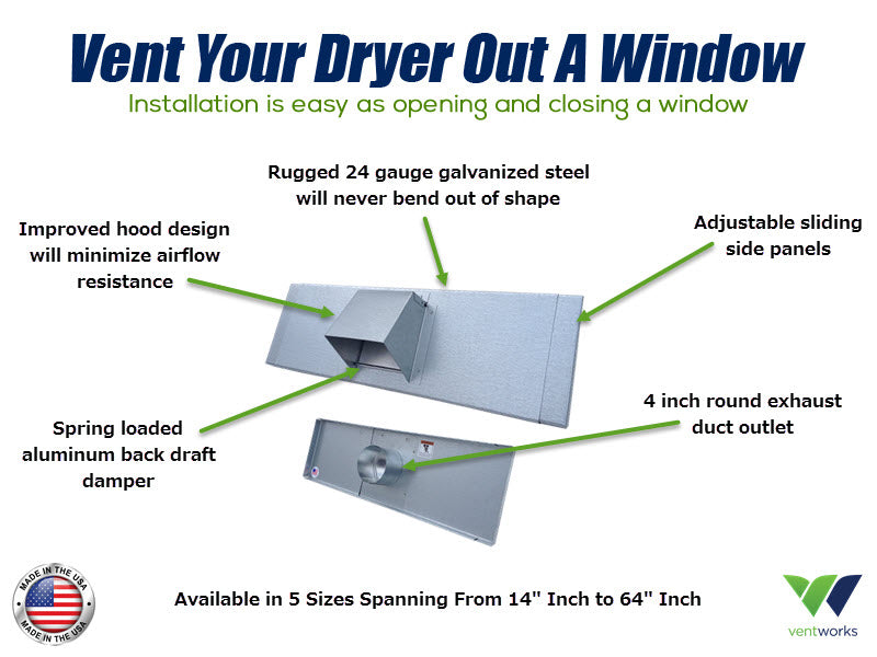 Vent Your Dryer Out A Window With A Window Dryer Vent by Vent Works