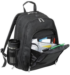 Open organization panel on our Rapid-Pass Backpack with Audio pocket and Headphone Exit