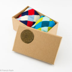 Two pairs socks gift box pack