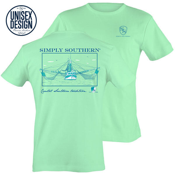 Simply Southern Shrimp Boat Unisex Design T-Shirt | SimplyCuteTees