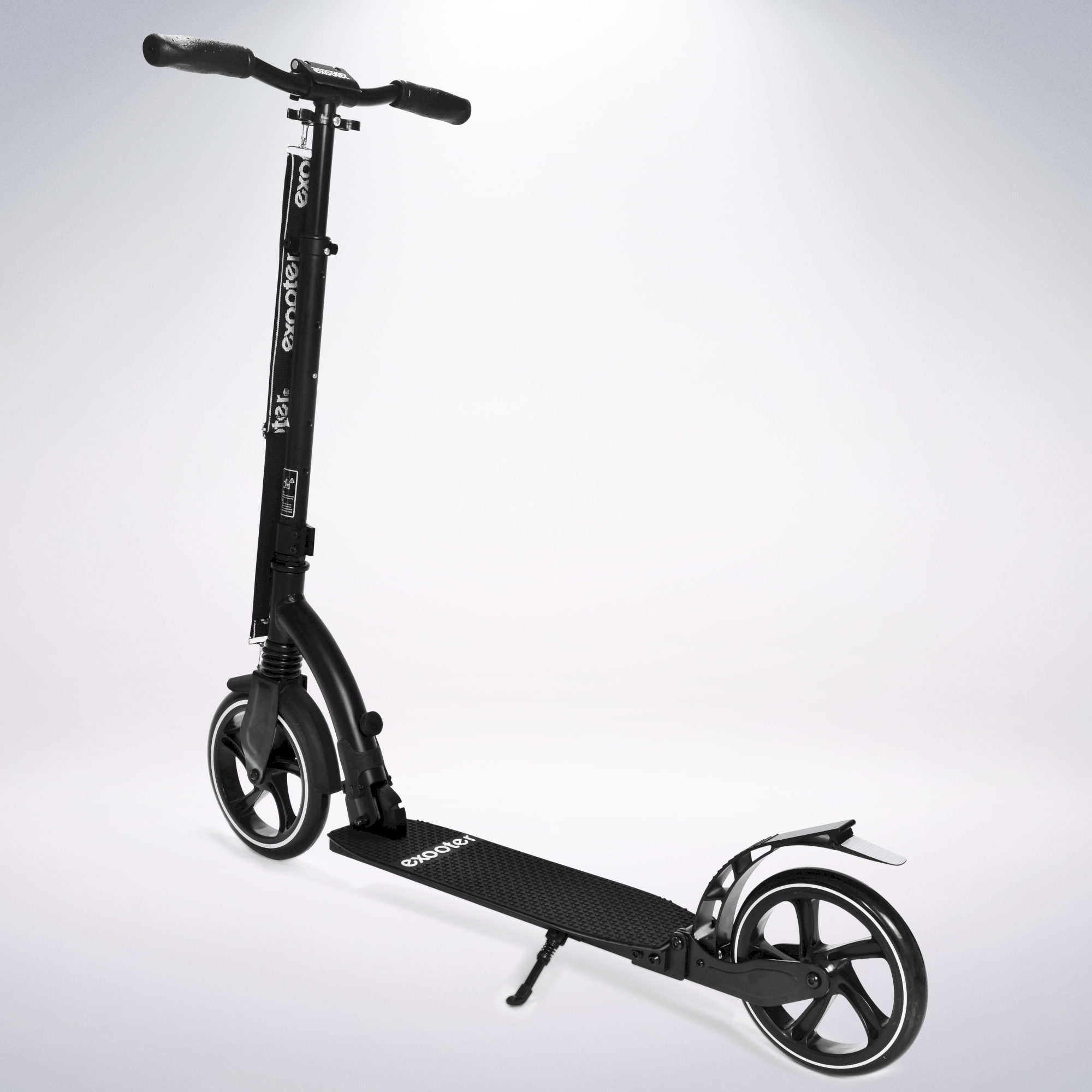 Exooter M6bk Manual Adult Kick Scooter With Dual Shocks In Black