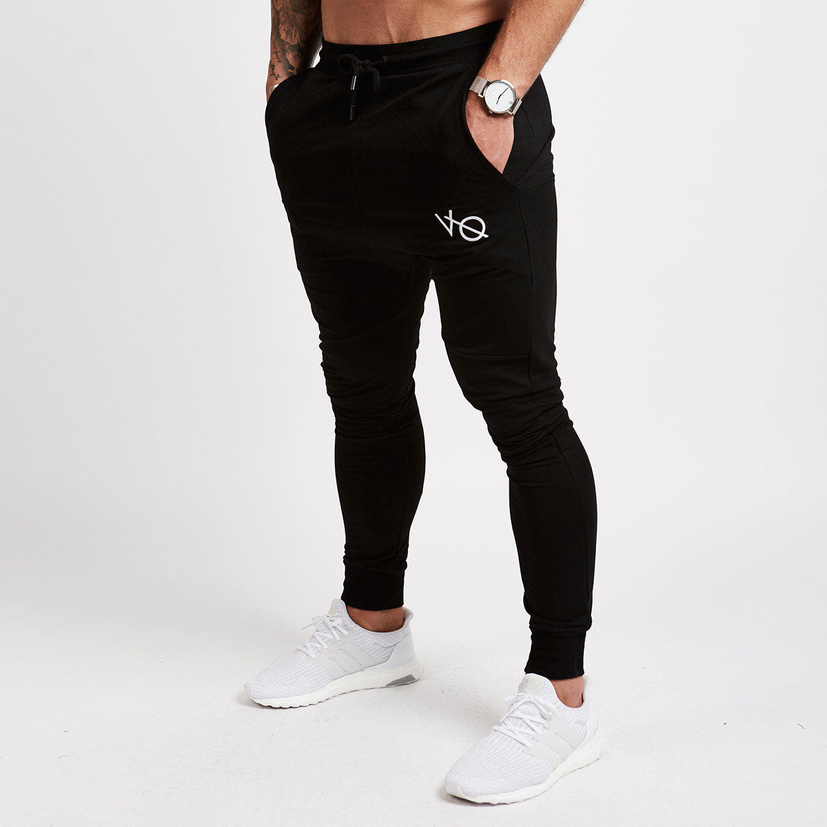 Vanquish Fitness Mens Black Joggers Vanquish Herren Fitness Jogger Sport Trainings Fitness Track