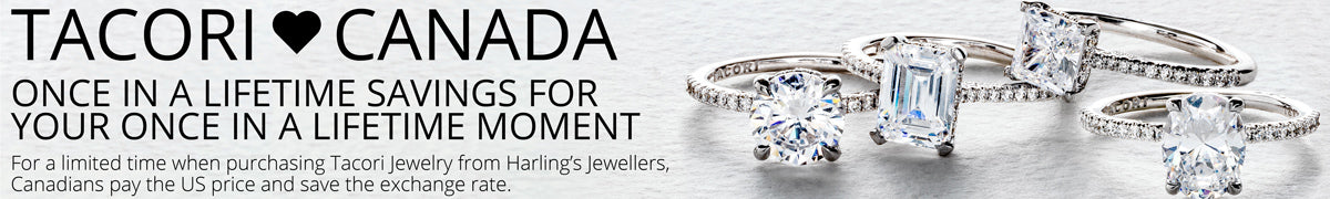 Beautiful Tacori engagement rings included in the Tacori Loves Canada promotion where Canadians pay the US price.