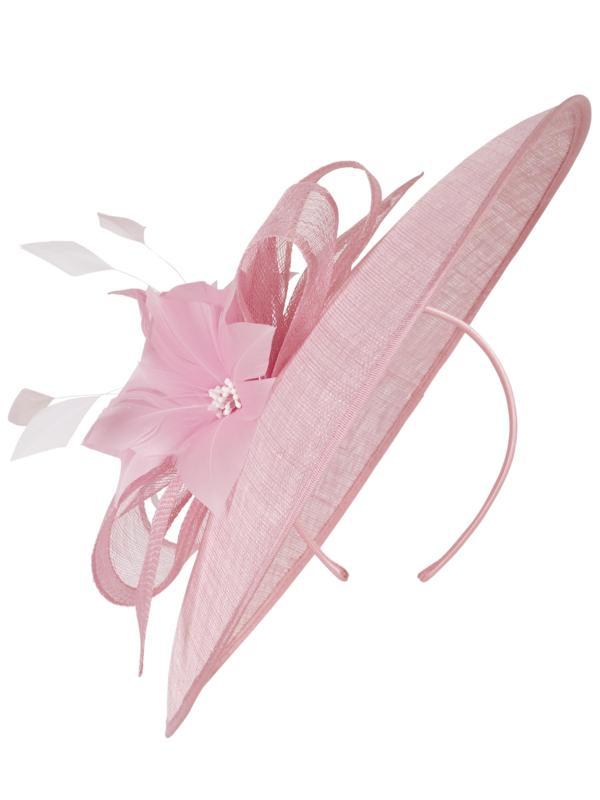 Wild Rose Sinamay and Feather Saucer Hatinator