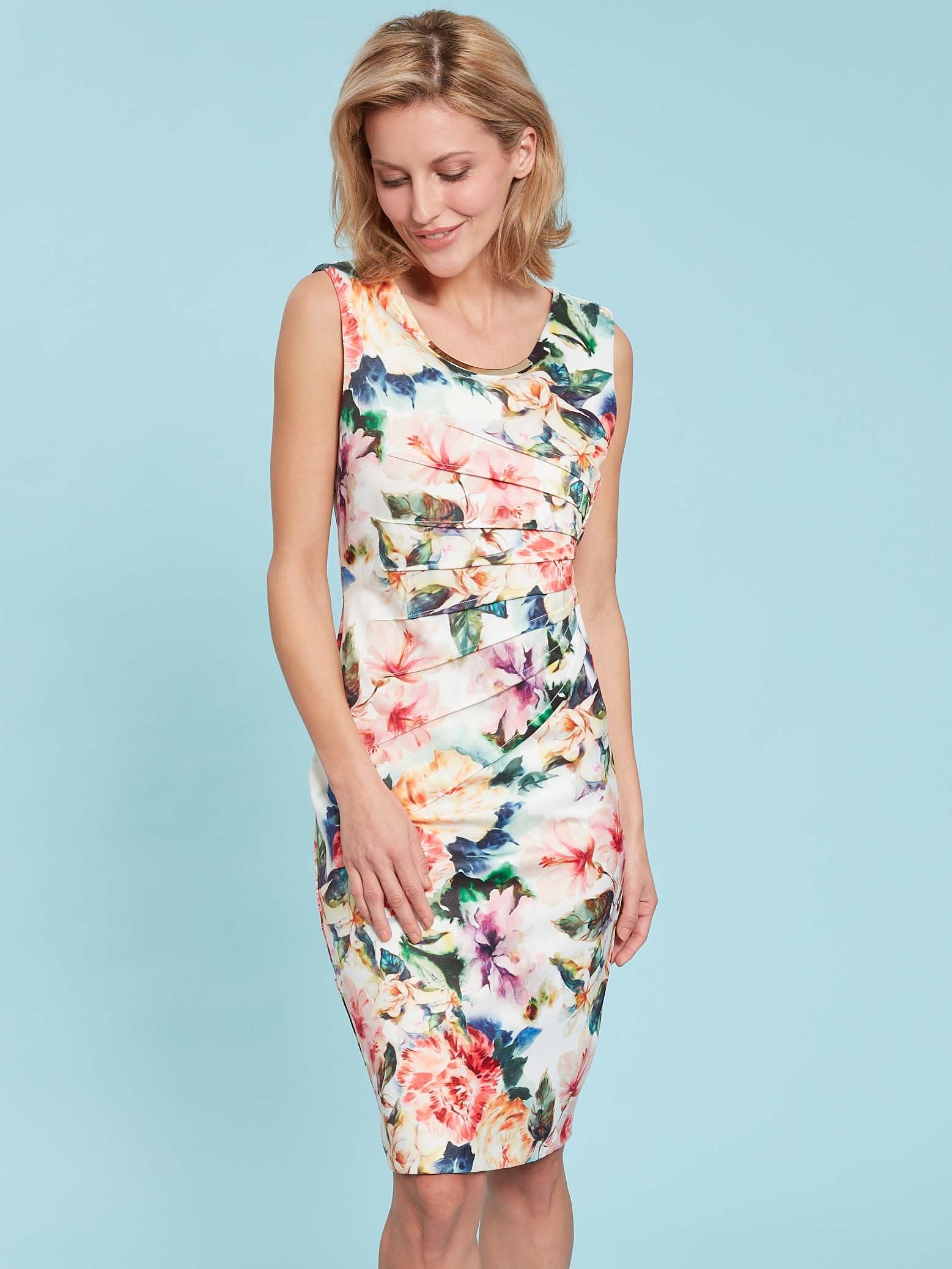 Gina Bacconi Poppy Print Shift Dress