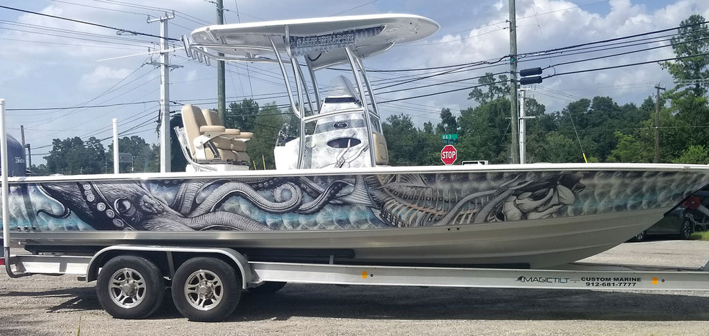 Kraken, Octopus, Tarpon Boat Wrap - Florida USA