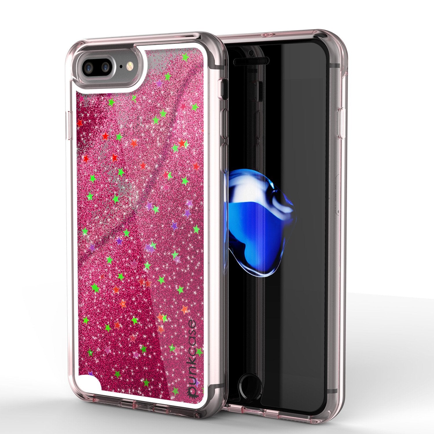 iPhone 8+ Plus Case, Punkcase [Liquid Silver Series] Protective Dual Layer Floating Glitter ...
