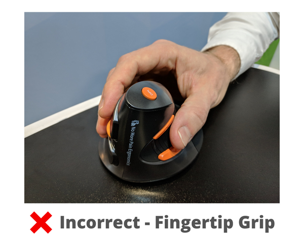 Incorrect fingertip grip computer mouse