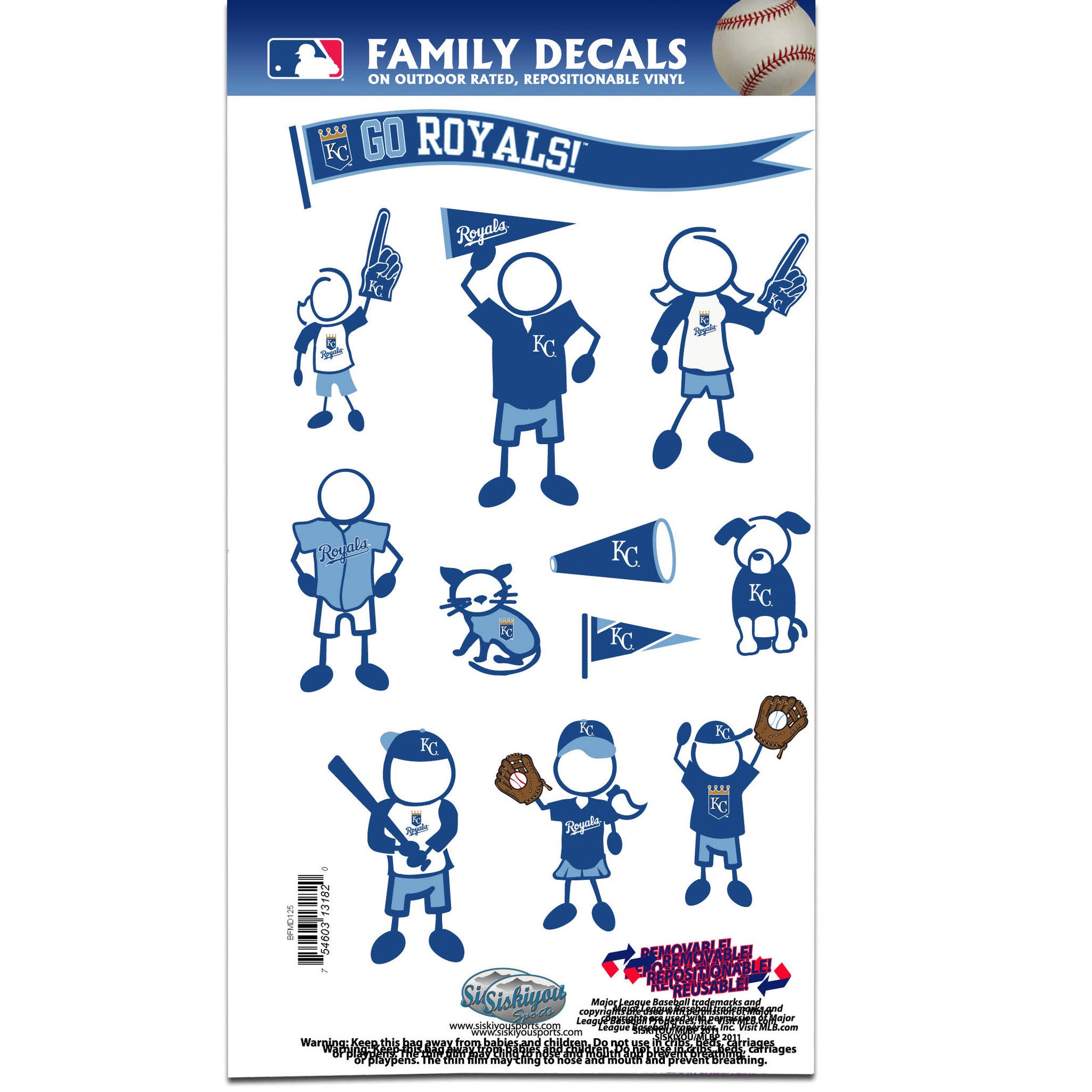 Kansas City Royals Family Decal Set Medium