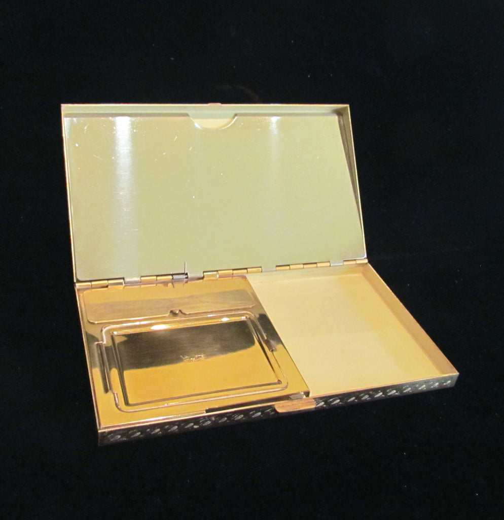 Vintage Volupte Compact Purse & Cigarette Case 1950s Enameled Asian An