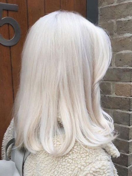 white blonde hair with lowlights