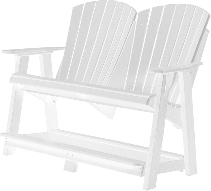 Outdoor Double Adirondack Bench Recycled Plastic   LCC 130 White 800x 