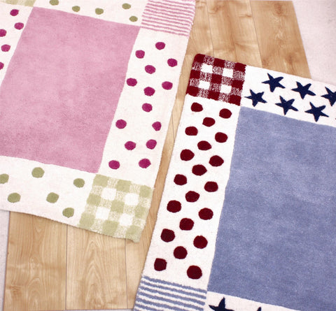Boys Blue Amp Red Star And Polka Dot Rug Fun Rooms For Kids