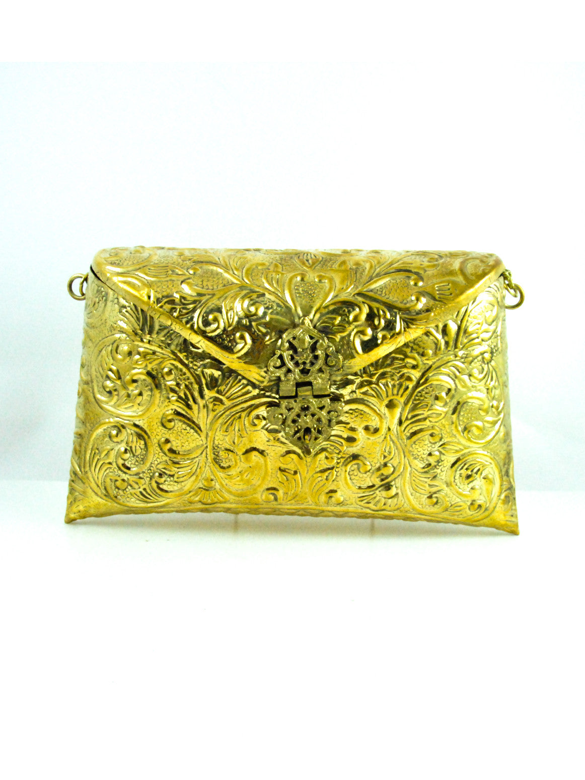 gold oversized clutch bag