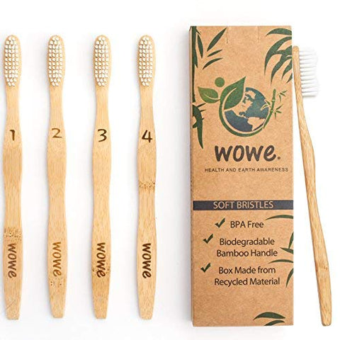 Wowe Natural Organic Bamboo Toothbrushes