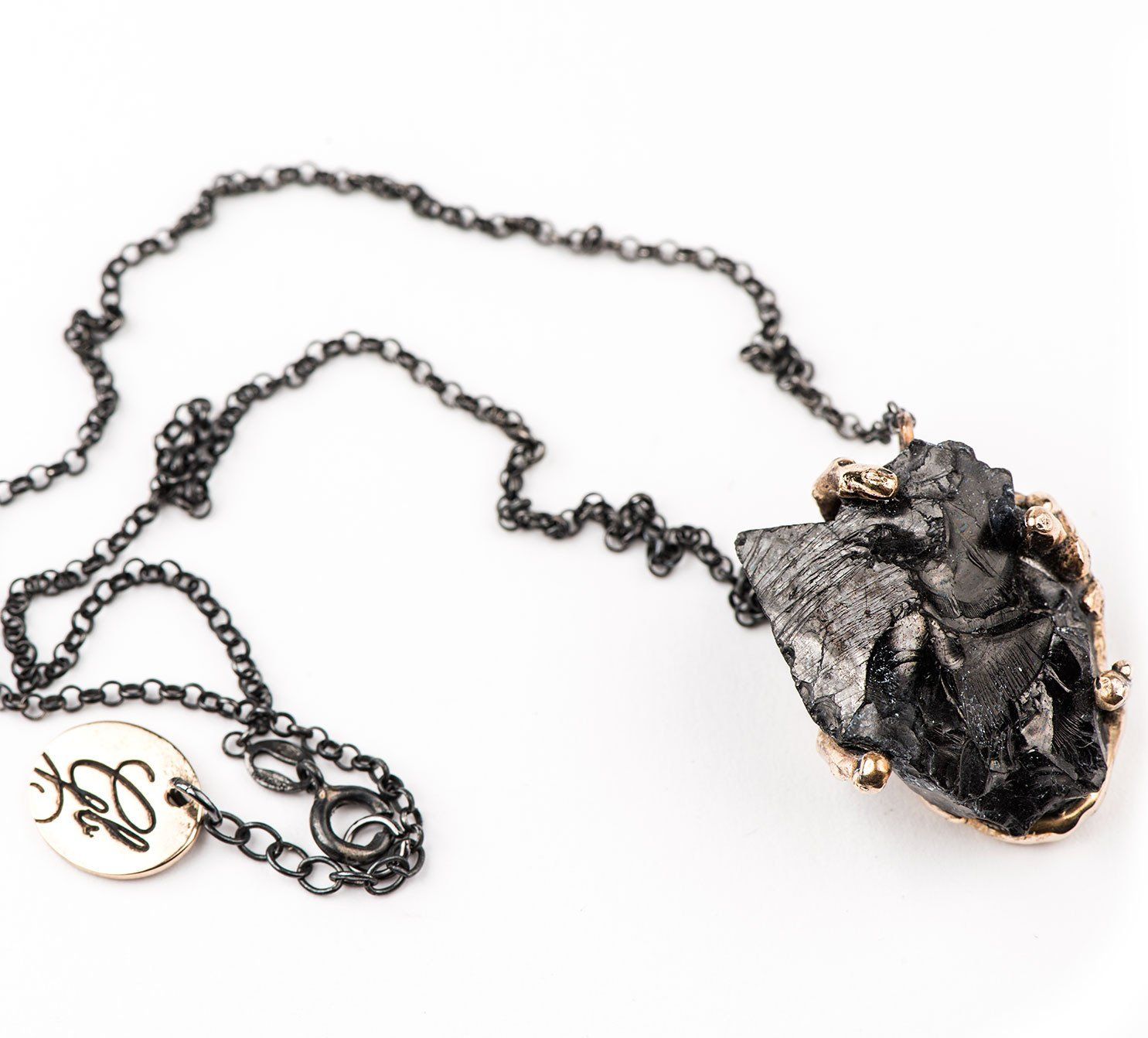 Silver Shungite Pendant with Silver Chain | Healing Jewel – Giardinoblu