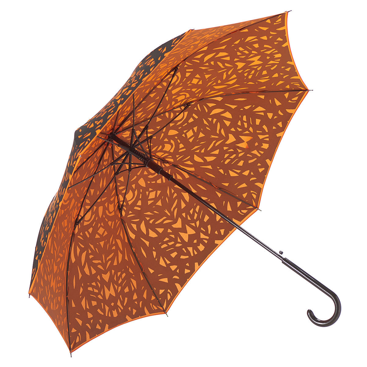Butterfly Wing Design Black on Flame Red/Orange Umbrella w ...