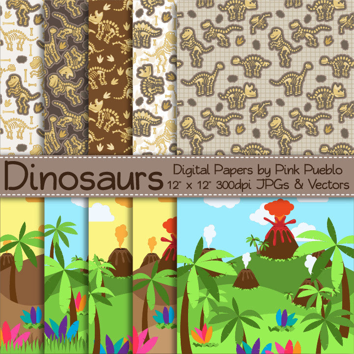 Download Dinosaur Digital Papers, Backgrounds and Patterns - PinkPueblo