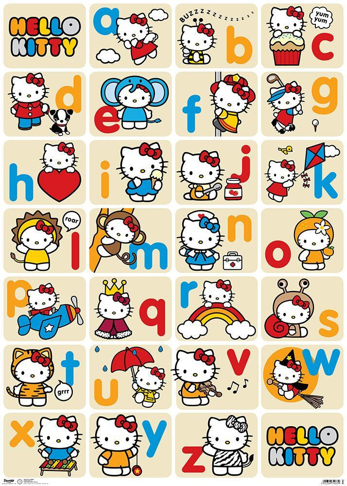 hello kitty alphabet sheetwrap paper tiger