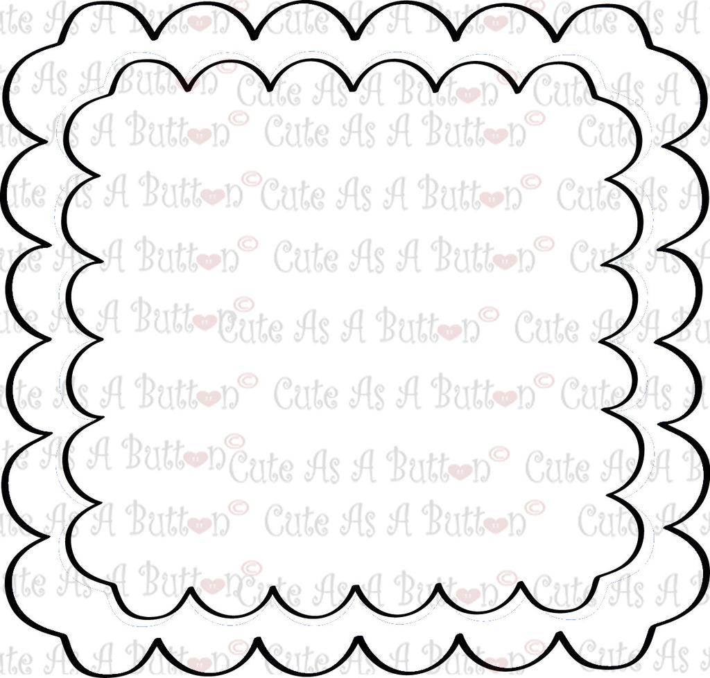 Download Cute As A Button Designs SVG00008 Scalloped Frame SVG