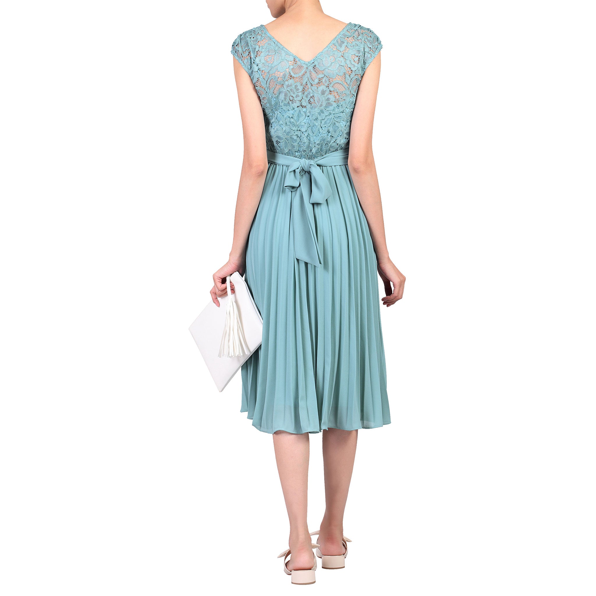 Duck Egg Blue Lace Top Chiffon Bridesmaid Cocktail Dress ...