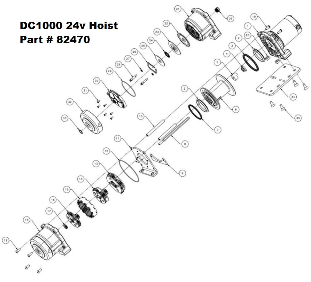 WARN DC1000 24v Parts