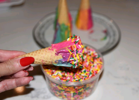 Tie dye ice cream cone