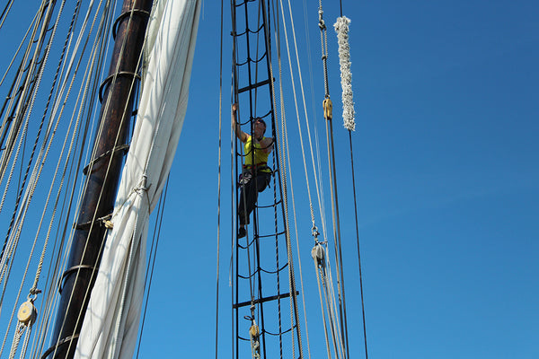 In the rigging, Schooner Lynx, Mystic Connecticut