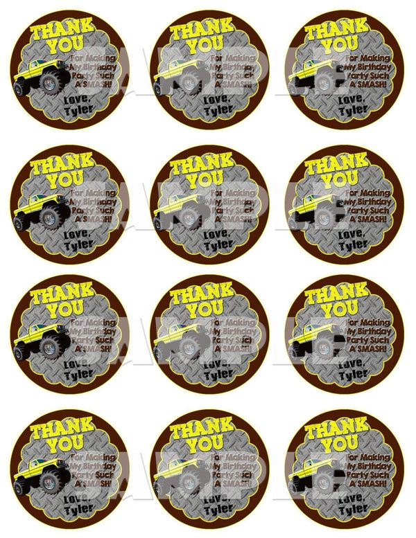Monster Truck Party Favor Tags Forever Fab Boutique