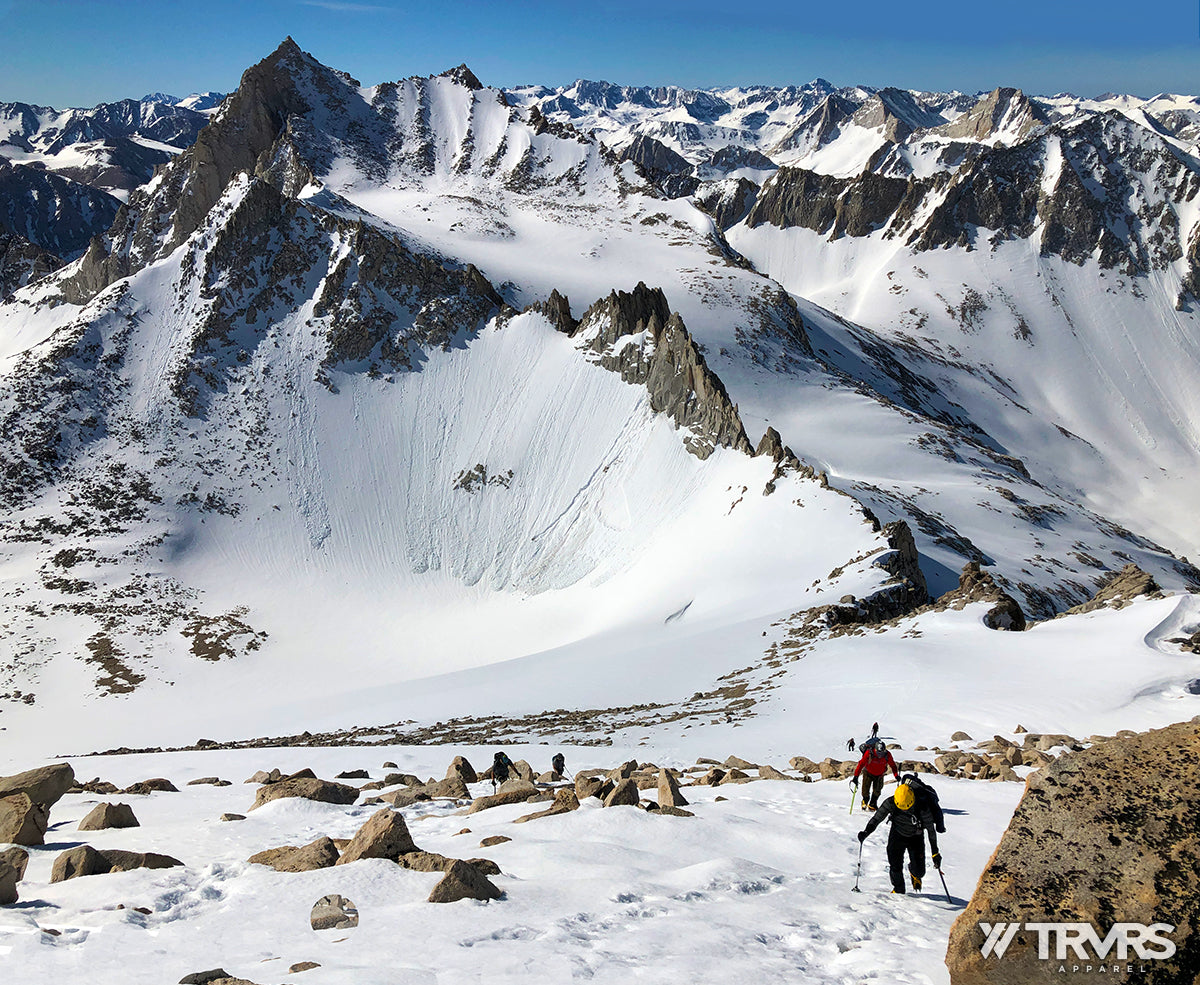 Approaching Summit of Mount Dade via Hourglass Coulior - Inyo National Forest - Sierra Nevada Mountains | TRVRS Apparel