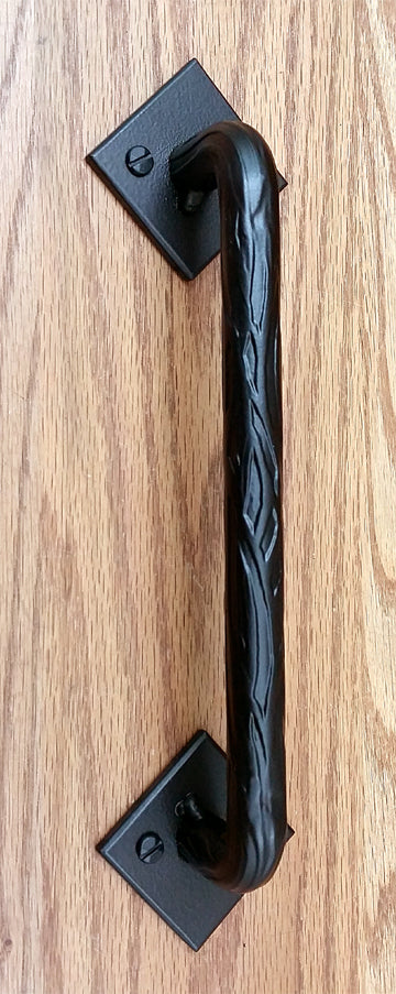 curved tree bark handles - barn door handle with diamond