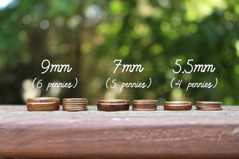 Rustic and Main Ring Sizing Widths