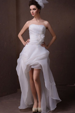 Pretty Elegant Long Chiffon Ivory Lace Wedding Dresses Okdresses