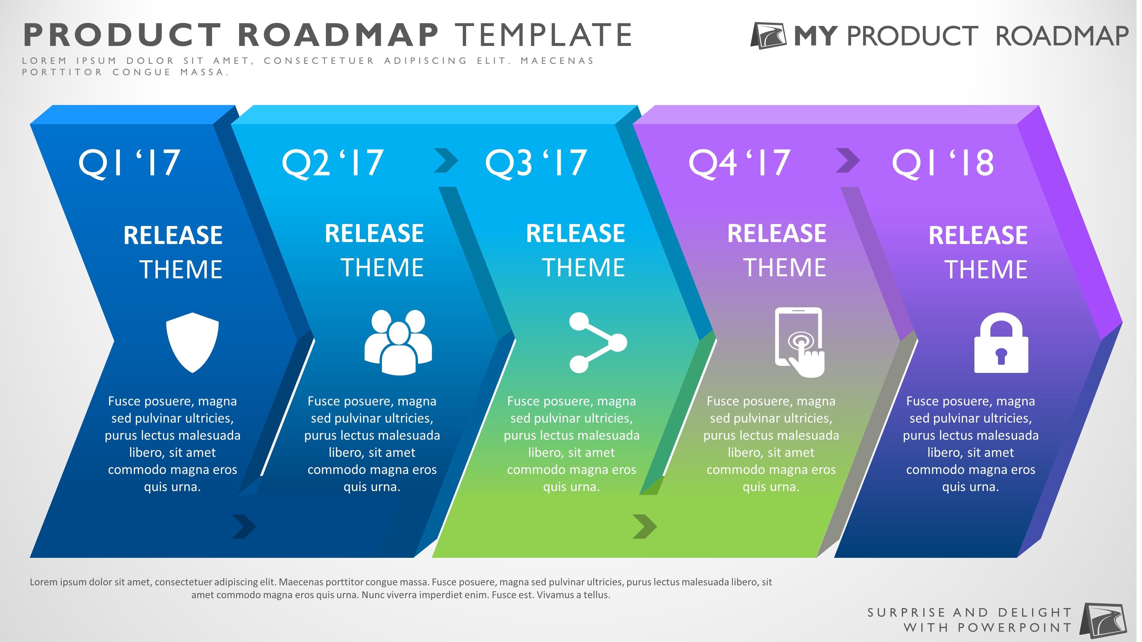 Five Phase Business Strategy Timeline Roadmap Powerpoint Template