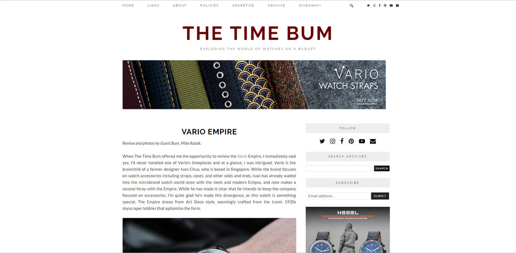 vario empire watch review the time bum