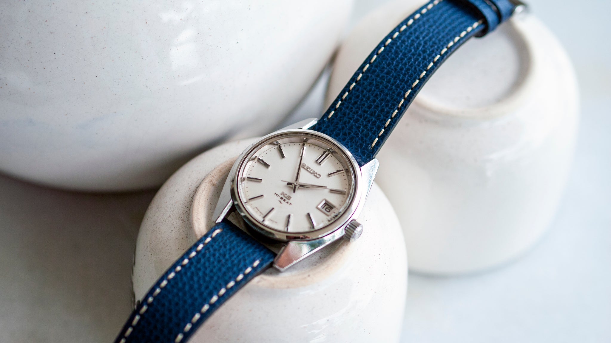 bracelet de montre en cuir de style italien seiko king vario