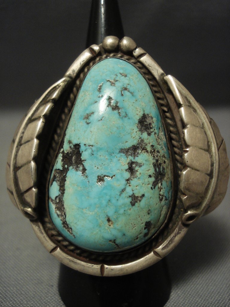 Colossal Vintage Navajo Blue Diamond Turquoise Native American Jewelry ...